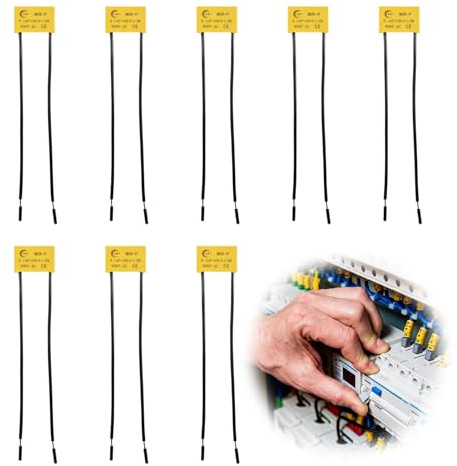 8 stycken kondensatorer jordningsfilter 0,1 UF 100 ohm 600 VAC 1/2 W bågsläckningskondensator RC kondensator, kondensatormotstånd för verktygsmaskiner mekaniska, magnetiska ventiler, relä och skydd