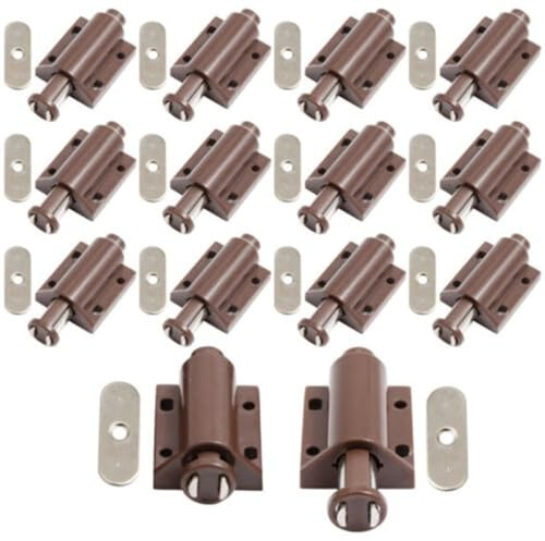 MuchLuckystar Paquete de 15 cierres magnéticos para puertas de armarios de cocina, cierre silencioso de liberación táctil con fuerte sujeción, no necesita asa, para armarios, cajones, muebles, color