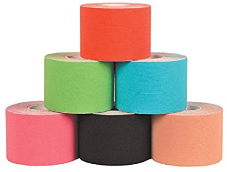 Gima - Kinesologia Taping Standard, Mix aus 6 Farben, 5 m x 5 cm, sorgt für starke Kompressionsstütze, 34752