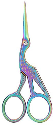 Akozon Vintage Schere Bunte Edelstahl Kran Form Schere Kran Naehen Schneiderschere für DIY Handwerk Werkzeug Stickerei,Stickschere,Nähen, Kunst Arbeit,Alltag