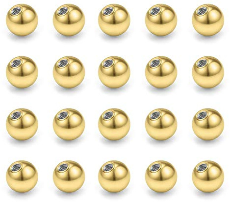 Funseedrr Piercing Kugeln Set 16G 1,2mm Gewinde Edelstahl 3mm Ersatzkugel Schraubkugel