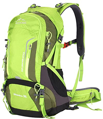 Aoking,Rucksack zum Wandern/Klettern,40L_YJN79807,50L_YJN67363,Standardelemente: abnehmbares Airflow-Mesh-Board,wasserdicht,SOS-Pfeife,Regenschutz,Optionen: Wasserblase 2 Liter,Schlafsäcke