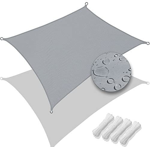 VOUNOT Vela Ombreggiante Rettangolare 3x4 m, Tenda da Sole per Esterno, Impermeabile Protezione UV, Tenda a Vela per Giardino, Balcone, Terrazza, Grigio