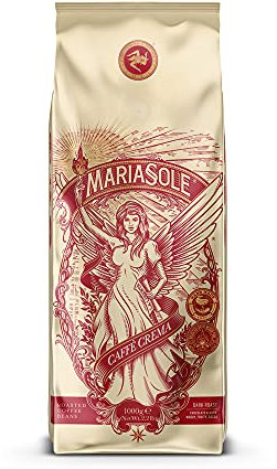 MariaSole Caffè Crema 1kg – Traditionelle Röstung in Sizilien über Holzfeuer In Handarbeit – Premium Kaffeebohnen für Vollautomat und Siebträger