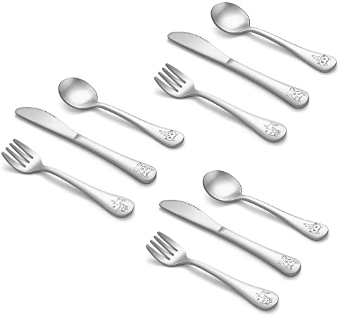 Joyfair Set di 9 posate per bambini in acciaio inox