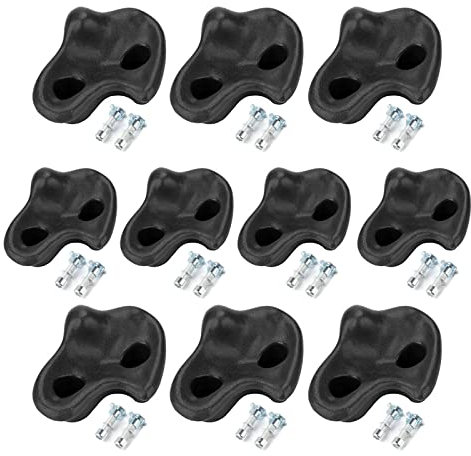 Klettergriffe für Kinder, 10 Stück Kletterfelsen Harz Kletterpunkt Geckowand Kinderkletterfelsen für Indoor Outdoor Kletterwand(Schwarz)