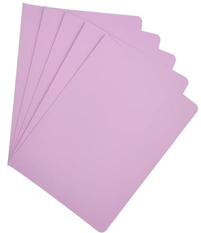 Raylu Paper® - Förpackning med 25 undermappar för dokumentkartong, med fastenerhål och levande färger. 200g tjocka kraftkartonger (lila, A4)