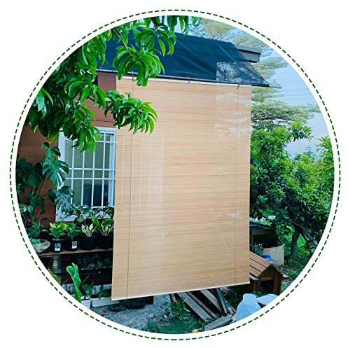 Pxzybd Bambusrollo Aussenbereich 50cm 60cm 70cm 80cm 100cm 120cm 140cm Breit Rollläden,Sonnenschutz Rollo Bambus,Bambus Raffrollo,Bambus Jalousien Für Fenster,Sichtschutzvorhänge,W×H-50x150cm/20x59in