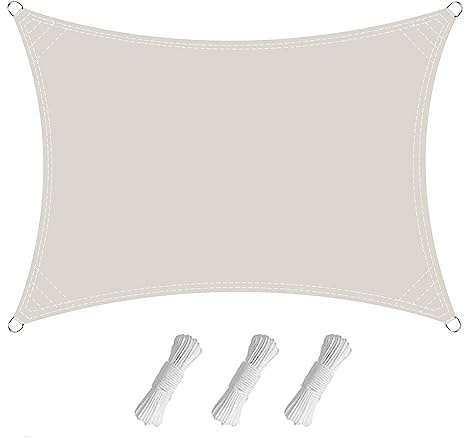 SXLONG Vela Parasole, 1 x 3 M Tenda Vela Ombreggiante Rettangolare, Impermeabile,Vela ombreggiante Parasole Protezione Raggi UV per Terrazza, Giardino, Balcone, Campeggio, Rettangolare