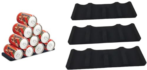 Serenelight Portabotellas Nevera, 3 Piezas Botellero para Refrigerador, Organizador Botellero Nevera,Estante Botellas Frigorifico, para Cocina, Frigorífico, Encimera, Despensa (black)