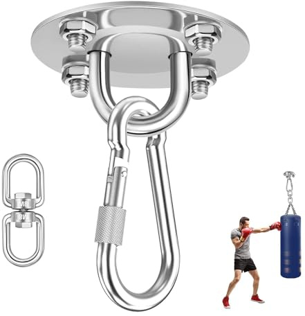 Lepidi Gancio per Soffitto, Gancio da Muro Piastra Acciaio Inox, 360° Rotazione Gancio per Altalena, per Altalena, Amaca, Yoga, Sacco da Boxe