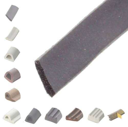 BRESKO 6-100 m Fensterdichtung Selbstklebend Dichtung Gummidichtung Epdm Türdichtung Dichtband Gummi Fenster Profil Abdichtung Dichtungsprofil (I - 8x2 mm - schwarz, 6 m)