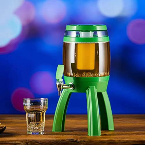 Dispensador de torre de cerveza con barril de cerveza, 3 litros con tubo de hielo, dispensador de bebidas frías, torre de bebidas de cerveza, dispensador de contenedores para bar, cocina, fiesta
