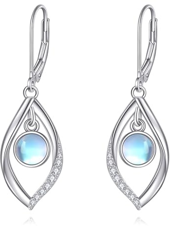 Mondstein Ohrringe für Damen Sterling Silber Mondsteinschmuck Ohrhänger Geschenke für Damen Mädchen