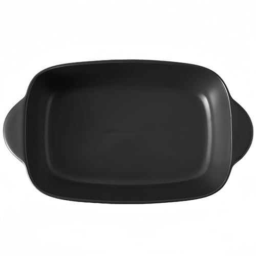 Dowbom Pirofila in ceramica per forno, piccola casseruola per forno, teglia in ceramica (nero, 680,4 g)