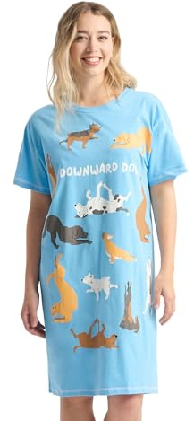 Little Blue House Women's Nightshirt, Downward Dog, One Size