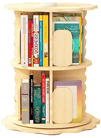 YTGHBIML Bücherturm Freistehend 360° drehbares Bücherregal, 2/3/4 Etagen, stehendes Bücherregal, Kinder-Bilderbuch, Bücherregal für Schlafzimmer, Bücherregal-Organizer perfekte Darstellung