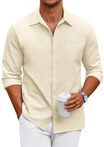 COOFANDY Hemd Herren Langarm Freizeithemd Oxford Hemd Männer Business Casual Button Down Langarmhemd Baumwolle Hemden Regular Fit