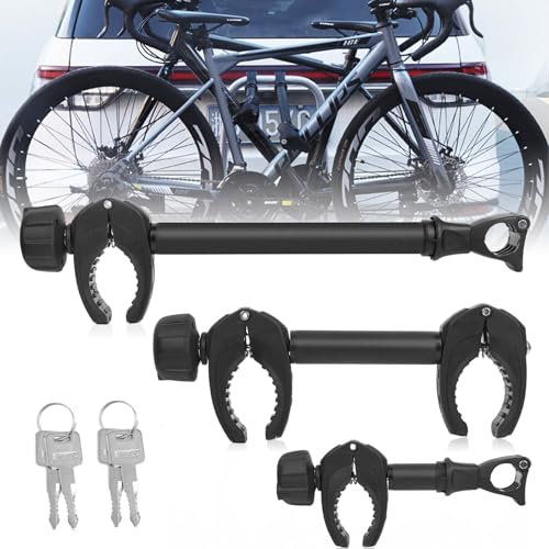 FINEW 3 supporti per telaio per portabiciclette, gancio di traino, 45 cm + 32 cm + 25 cm, supporto universale per telaio per tubo a U: Ø 2,5 – 3 cm – fissaggio potente (brevetto)