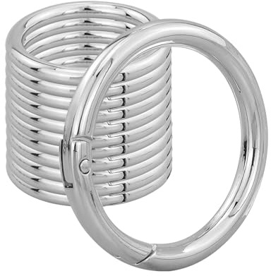 12pcs 45mm Runde Karabiner Sehr Robust Zinklegierung Runde Karabiner Karabinerhaken Rund Groß Karabiner Ring Karabiner Rund O Ring für Schlüsselanhänger, Tasche, Schmuck, Diy Handwerk (Silber)