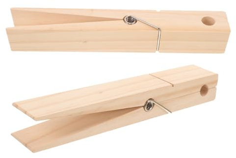 YYLIVING 2 Pezzi Molletta da bucato in Legno Jumbo Molletta da bucato Gigante Molletta da bucato in Legno Molletta da bucato in Legno Naturale Colore Legno per Appendere Asciugamani da bagn