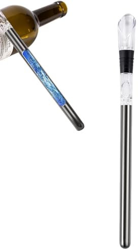 Wine Cooler Tube - Wine Chiller Cooling Stick, Wine Cooler, Wine Bottle Chiller Stick with Pourer, Stainless Steel Wine Cooler Stick Set Wine, Portable Wine Bottle Chiller with Aerator Pourer