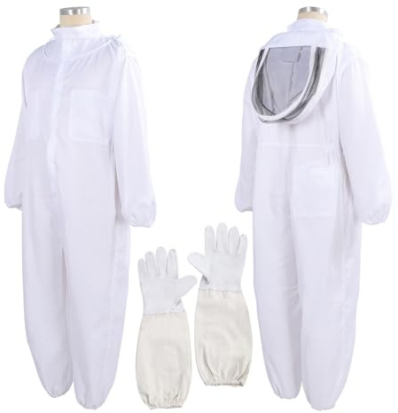 Gugxiom Imker Anzug für Frauen Männer, Professioneller Imkeranzug (XL) | Wespenschutzanzug mit Handschuhen, Belüfteter Schleierhaube, Ganzkörper Bienenanzug für Berufsimker Anfänger