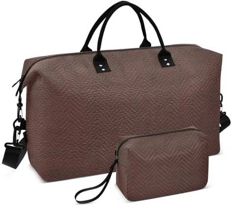 Reisetasche, Sporttasche, elegant, dunkelbraun, für Damen und Herren, Weekender Tote Bags, multi