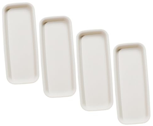 FUTUREORYY 4 Piezas Bandejas para Plantas Rectangulares Beige Resistente Fugas para Bonsáis y Macetas Interiores y Exteriores