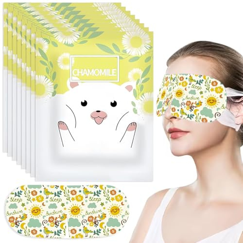 SEESUNO 20 Packs Self Heated Eye Mask, Disposable Steam Heating Eye Mask for Dry Eyes Migraine Relief and Relaxation (Chamomile)