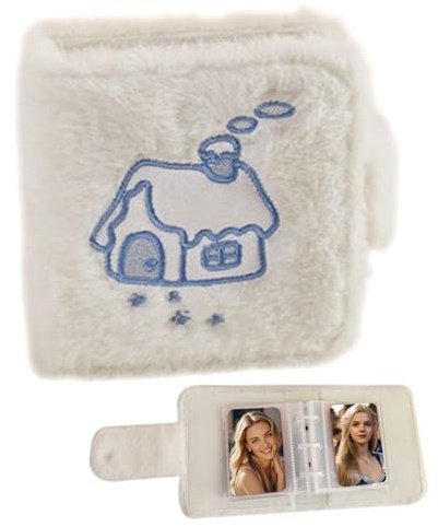 ETUCYNG Photo Card Folder Plush Album with 20 Inner Pages - Photo Card Storage Book - For Storage and Organisation of 7.6 cm Pictures for Presentation and Preserving Memories