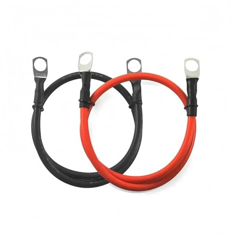 Soft Car Battery Silicone Cable with M6 M8 M10 Lug Red Black 4 3 AWG Electrical Wire for Auto RV Solar Panel Inverter UPS(Red Black 6 AWG,M6-M6,20cm-0.65ft)