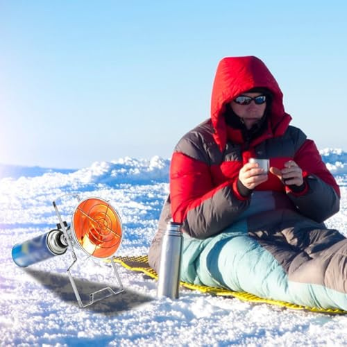 Portable Propane and Butane Gas Heater, Outdoor Camping Tent Warmer and Cassette Gas Stove, Small Stainless Steel for Winter Camping, Patio Use