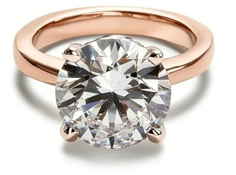 Ayoiow Solitär Verlobungsringe Vorsteckring für Damen mit Moissanitkein Edelstein, Ringe 585 Rosegold, 14 Karat Roségold Größe 53 (16.9)