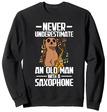Old Man with a Saxophone Player Sweatshirt