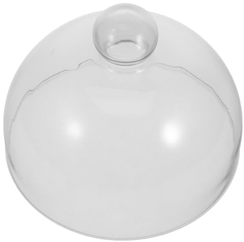 DECHOUS Tortenhaube Transparente Glaskuppel als Kuchenabdeckung 18cm | Schutzdeckel aus Glas für Lebensmittel Dekorative Haushalt und Festlichkeiten Kuchenkuppel Aus Klare 18.00 X 18.00 X 13.50 cm