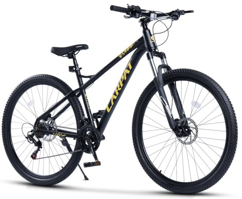 PVY Mountain Bike Hardtail 29 pollici per uomo e donna 175-190 cm, deragliatore a 21 marce, freni a disco idraulici, telaio in alluminio con forcella ammortizzata, All-Terrain MTB, nero