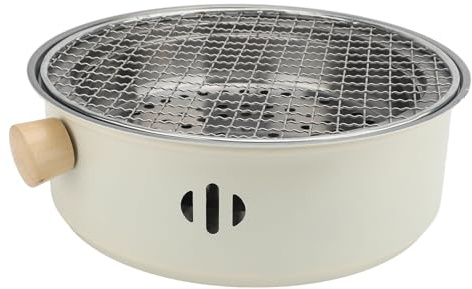 Tnfeeon Barbecue au Charbon de Bois de Table Rond de 11,02 Pouces, Barbecue Portable en Alliage d'acier Inoxydable pour le Camping en Plein Air Pique-nique Cuisine Intérieure de Cuisson Spacieuse