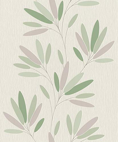 Rasch 808735 Papier peint intissé Motif floral Blanc 10,05 m x 0,53 m