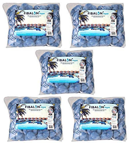 5 x FIBALON ROPE - Hochinnovativer Polymerfaserfilter für Pool Sandfilteranlagen mit 8 verbundenen FIBALON-Netzen