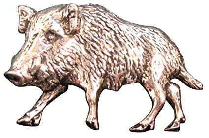 Ansteckpin Wildschwein | für den Hut oder das Revers | Perfekt zum Jagd-Outfit | Anstecker Pin Button | Altsilber