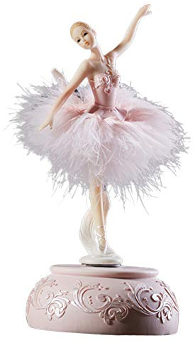 Sansund Ballerina Spieluhr Swan Lake, tanzendes Mädchen Swan Lake Karussell mit Feder für Geburtstagsgeschenk Festival Music Box