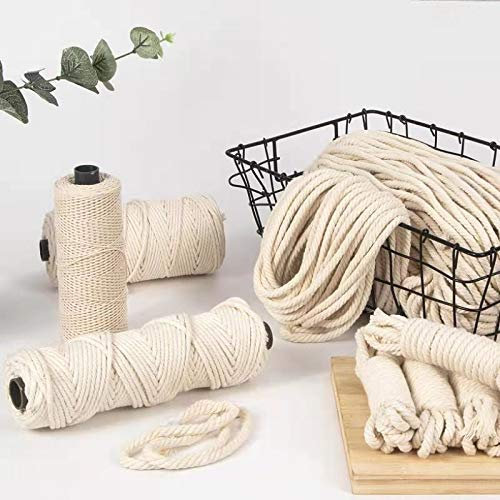 WWQQ Hanfseil 3mm*200m 1mm*400m Juteseil Natürliche Hanfschnur Jute Seil Tauziehen Tau Seil Natur Juteschnur Starke Jutekordel Bastelnschnur für Haus Garten DIY Basteln Deko (Size : 4mm-50m)