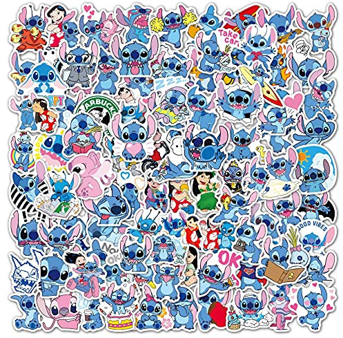 100Pcs Cartoon Stickers Laptop Car Scrapbook Phone Skateboard Computer Cute Cartoon Stickers Vinyl Waterproof Aesthetic Personalised Stickers for Children Teens Boys Girls Adults