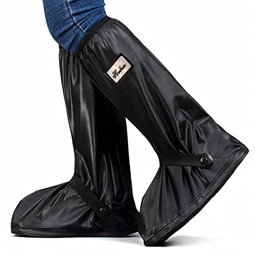 Kerio Waterproof Shoe Covers Reusable Rain Boot Shoe Cover with Zipper, Men and Women Rain Gear Non-Slip Galoshes for Motorcycle Fishing