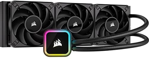 Corsair iCUE H150i RGB ELITE Liquid CPU Cooler (16 Dynamic RGB LEDs, 120mm AF ELITE Series FDB Fans, 360mm Radiator, iCUE Software Compatible - LGA 1700, 1200, 115X, 2066, and AM4 Sockets) Black