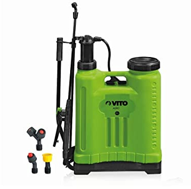 VITO - Pulvérisateur Manuel Dorsal 12L pour Jardin, Désherbage, Traitement et Désinfection | Pression 2.95 Bar | 2 Modes Spray/Jet | Tuyau 1.2m + Lance 60cm | 3 Buse
