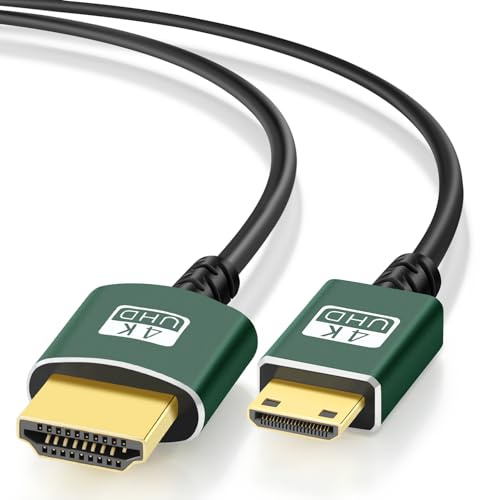 Thsucords Hyper Slim Mini HDMI auf HDMI Kabel 5M, Ultradünnes und Flexibles HDMI Mini Kabel Unterstützt 3D/4K@60Hz/18Gbps/1080P kompatibel mit Laptop, TV, Monitor, Projector