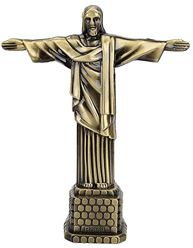 Brasilien Christusstatue Modell, Exquisite Vintage-Style Metall Statue, Desk Decoration, Geschenk für Zuhause, Büro, Weihnachtsdekoration, Metall, für Wohnzimmer, Veranda, Schlafzimmer, Garten