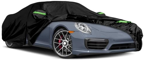 Waterproof Car Cover Replace for 1998-2025 Porsche 911 (991/992/996/997 Series) Carrera 4S/Turbo/GT3/GTS, 6 Layers All Weather Full Car Covers with Driver Door Zipper for Sun Snow Rain Dust Protection